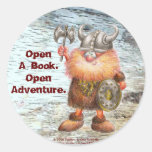 Open A Book.  Open Adventure. Round Sticker