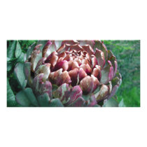 Open Artichoke Plant. Custom Photo Card