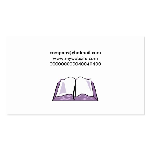 Open Bible, Company Name Business Card Template (back side)