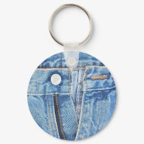 Open blue jeans keychain