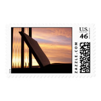 Open Book and Sunset Photograph Postage Stamps