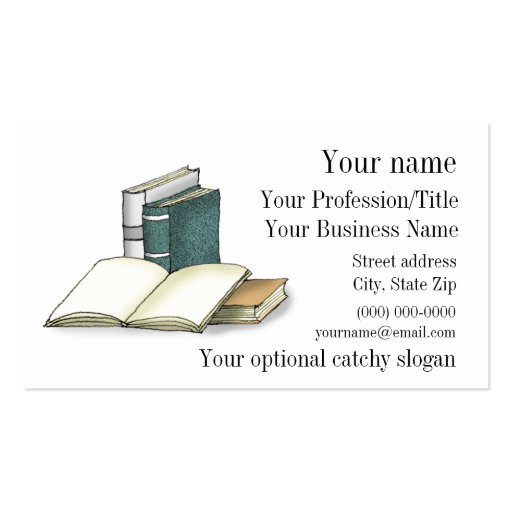 Open Book Design Business Card (front side)