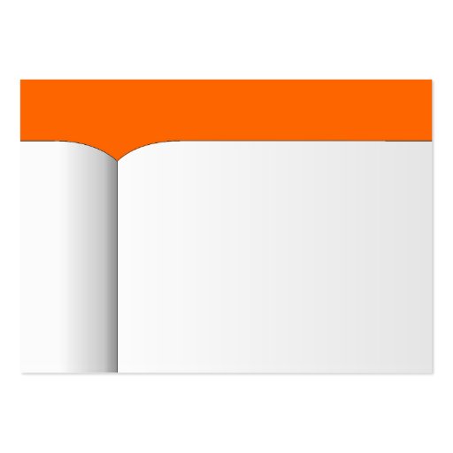 Open Book - Orange FF6600 Business Card Template (back side)