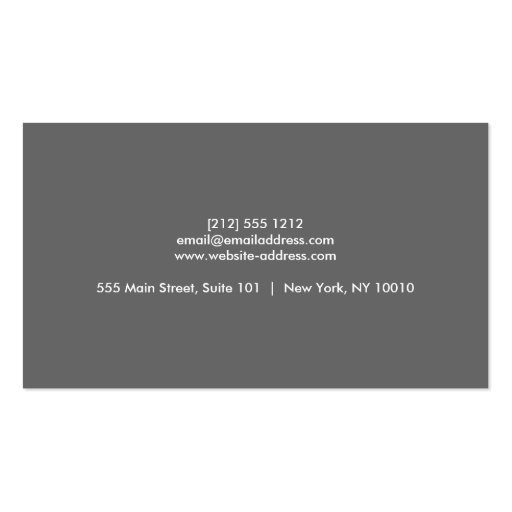 OPEN CIRCLE LOGO in GRAY Business Cards (back side)
