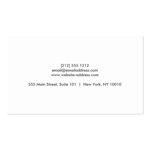 OPEN CIRCLE LOGO on BLACK WOOD Business Card Template (back side)