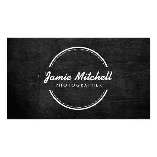 OPEN CIRCLE LOGO on BLACK WOOD Business Card Template
