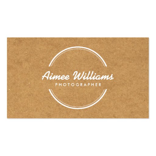 OPEN CIRCLE LOGO on TAN CARDBOARD Business Cards (front side)