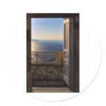 Open door round stickers