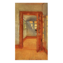 Open door sunny impressionist interior Anna Ancher Business Cards