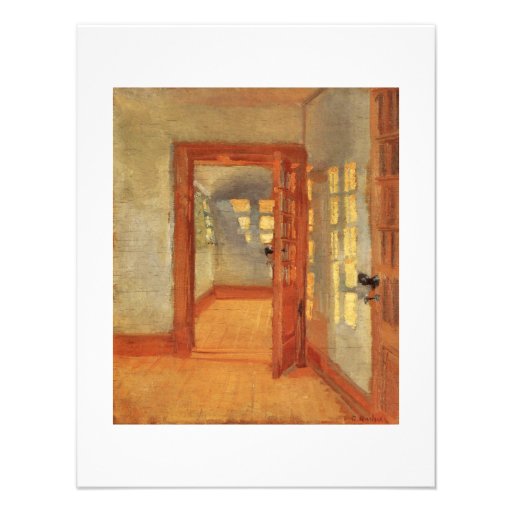 Open door sunny impressionist interior Anna Ancher Custom Invites