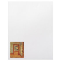 Open door sunny impressionist interior Anna Ancher Letterhead Template