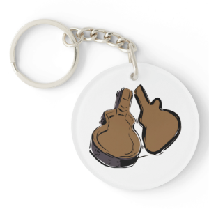 open empty guitar case brown.png acrylic keychains