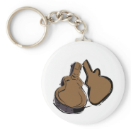 open empty guitar case brown.png key chains