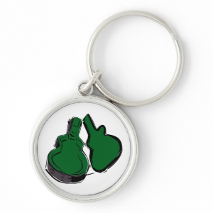 open empty guitar case green.png key chains