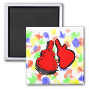 open empty guitar case red.png refrigerator magnet