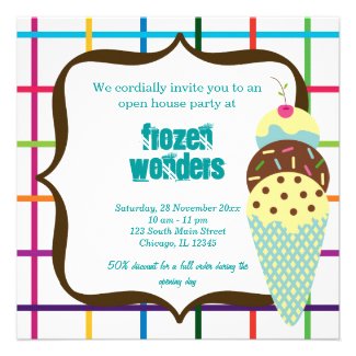 Open House Ice Cream salon Invite