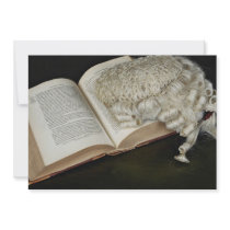 Open law book with wig, England Custom Invites