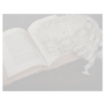 Open law book with wig, England Letterhead Design