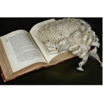 Open law book with wig, England Photo Sculpture