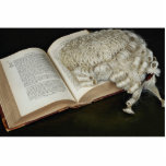 Open law book with wig, England Photo Sculpture