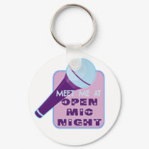 Open Mic Night Keychain by Showtune_Nation Open Mic Night Keychain