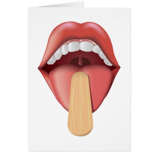 Open Mouth With Tongue Depressor Greeting Card Zazzle
