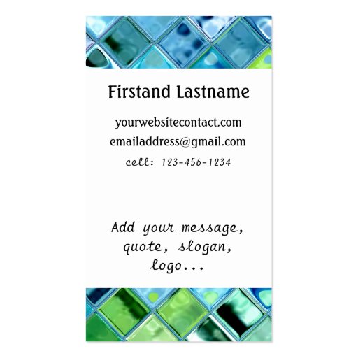 Open Ocean customizable template business cards (back side)