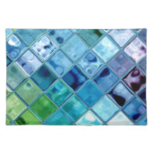 Open Ocean Placemats ~woven cotton MADE IN AMERICA