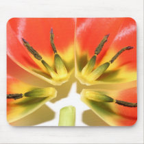Open re-constructed red tulip mousepads