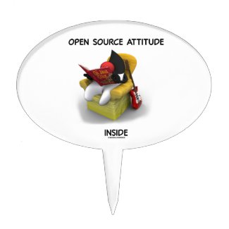 Open Source Attitude Inside (Duke Java Book Chair) Cake Picks