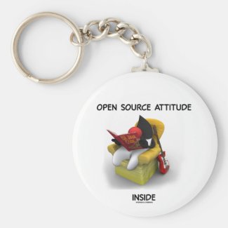 Open Source Attitude Inside (Duke Java Book Chair) Keychains