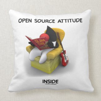 Open Source Attitude Inside (Duke Java Book Chair) Throw Pillows