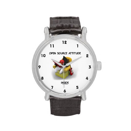 Open Source Attitude Inside (Duke Java Book Chair) Wrist Watch