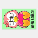 Open Source Chick (Women in Computing Technology) Rectangle Stickers