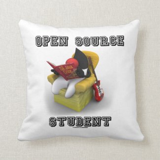 Open Source Student (Duke Java Book Comfy Chair) Throw Pillows