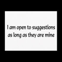 Open To Suggestions postcards