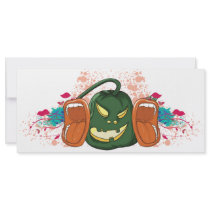 open up and say HALLOWEEN retro vector design Full Color Rack Card
