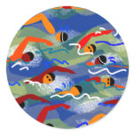 OPEN WATER Swim Round Stickers