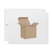 Opened cardboard box custom invites