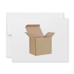 Opened cardboard box custom invites