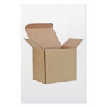 Opened cardboard box stationery design