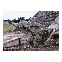 Opened Mouth View Of Serpent On El Castillo Invitation