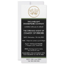 Opening or Closing Night Drama Masks Invitation