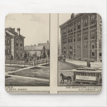 Opera House and Residences in Kansas Mouse Pad