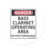 Operating Area Bass Clarinet Stickers