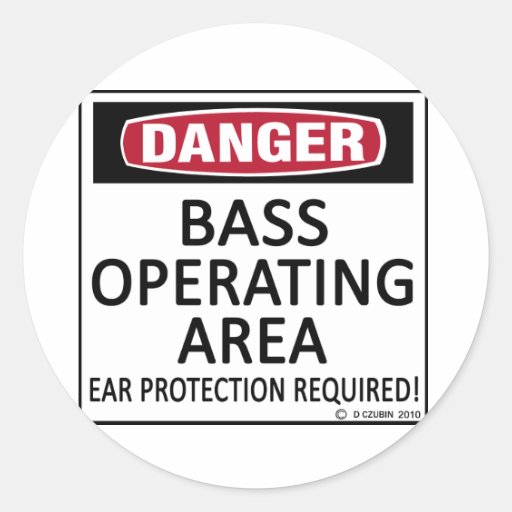 Operating Area Bass Round Sticker