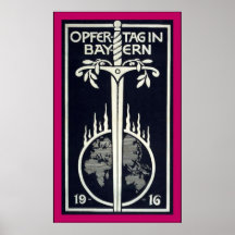 Opfertag in Bayern ~ 1916 ~ Vintage WW1 Poster