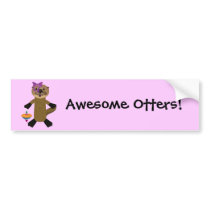 Ophelia Otter bumper stickers by RankinOriginals Ophelia Otter bumper stickers