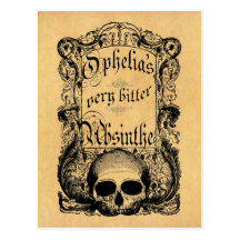 Ophelia's Very Bitter Absinthe Postcards