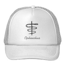Ophiuchus. Muestra del zodiaco. Bosquejo negro Gorra